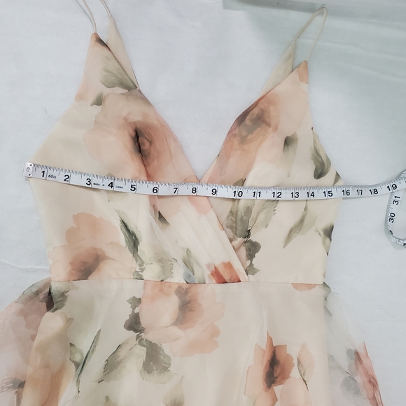 Jenny Yoo Sabrina Tea Length Floral Organza Chiffon A-Line Midi Dress Wedding 4 - Picture 16 of 16